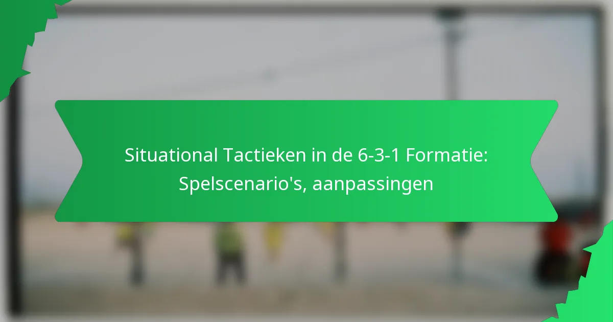 Situational Tactieken in de 6-3-1 Formatie: Spelscenario’s, aanpassingen