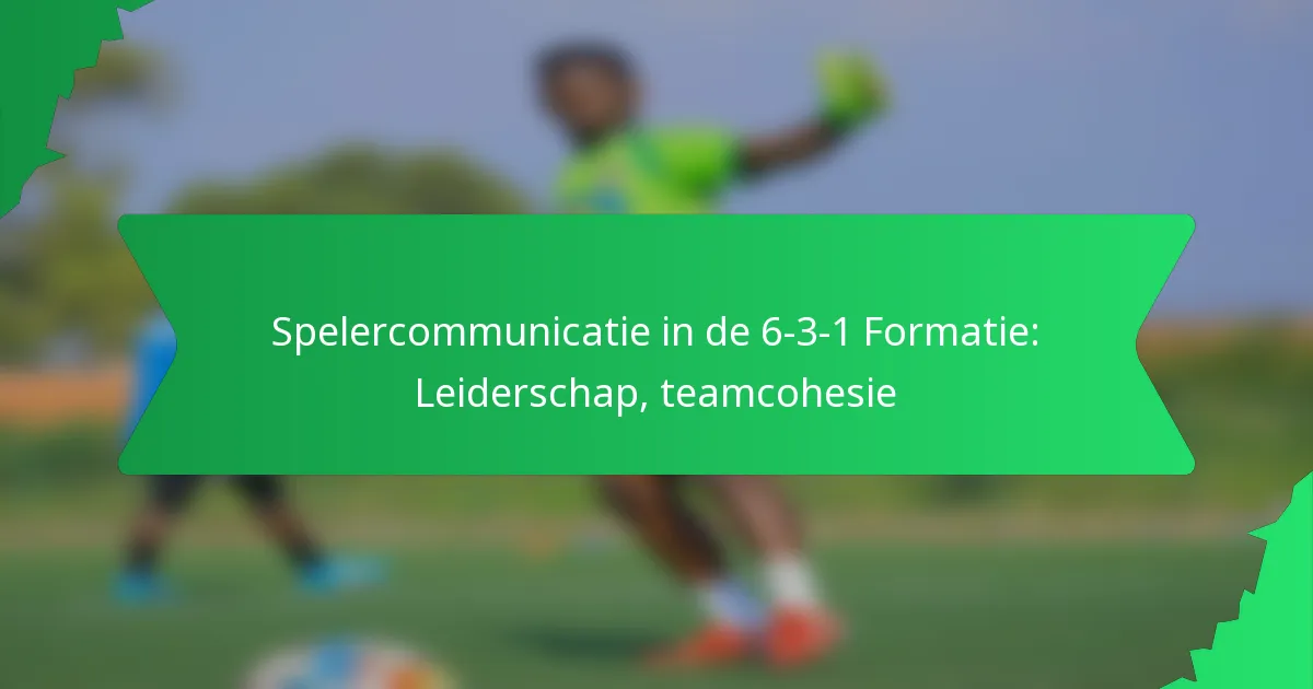 Spelercommunicatie in de 6-3-1 Formatie: Leiderschap, teamcohesie