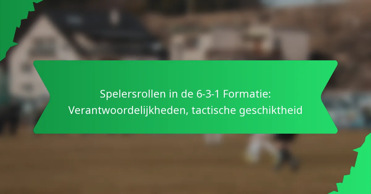 Spelersrollen in de 6-3-1 Formatie: Verantwoordelijkheden, tactische geschiktheid
